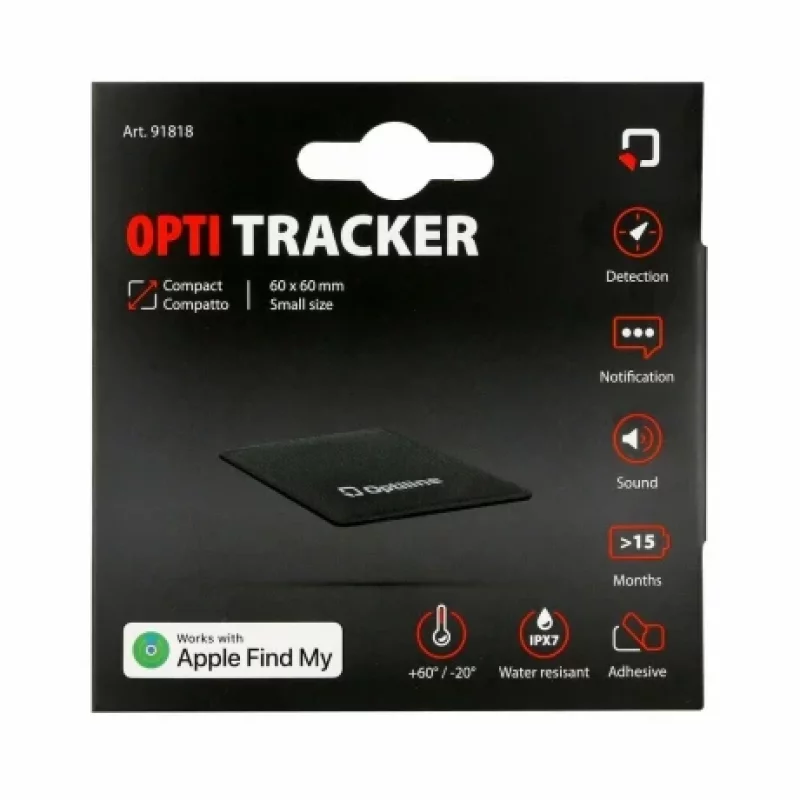 Localizator de obiecte Opti Tracker Compact Ultra-subtire cu adeziv functionare prin aplicatia Find My de la Apple Garage AutoRide