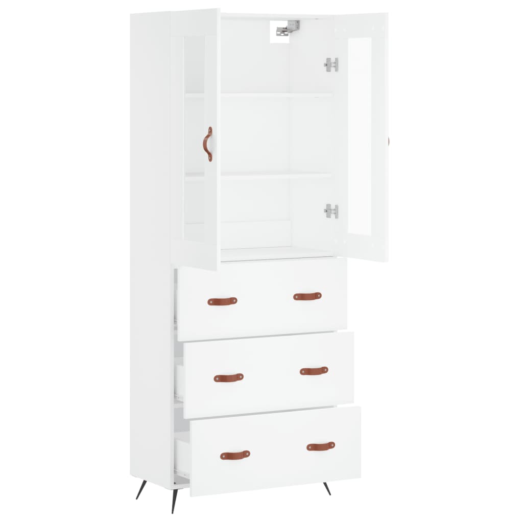 Dulap înalt, alb, 69,5x34x180 cm, lemn compozit GartenMobel Dekor