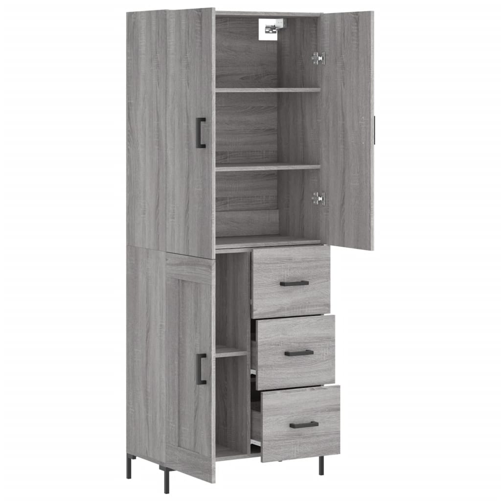 Dulap înalt, gri sonoma, 69,5x34x180 cm, lemn compozit GartenMobel Dekor