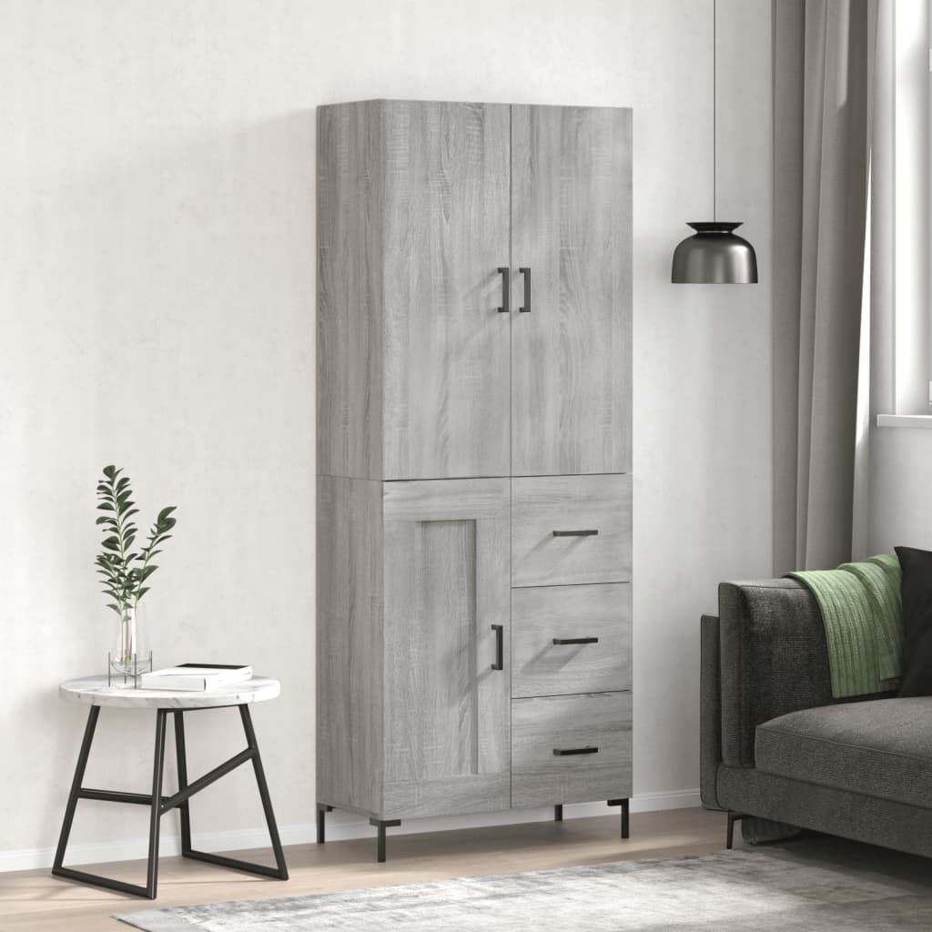 Dulap înalt, gri sonoma, 69,5x34x180 cm, lemn compozit GartenMobel Dekor