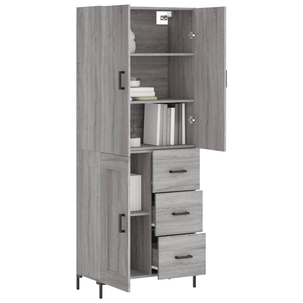 Dulap înalt, gri sonoma, 69,5x34x180 cm, lemn compozit GartenMobel Dekor