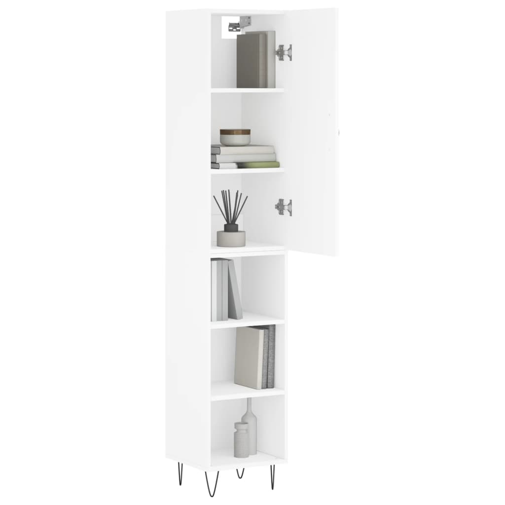Dulap înalt, alb, 34,5x34x180 cm, lemn prelucrat GartenMobel Dekor