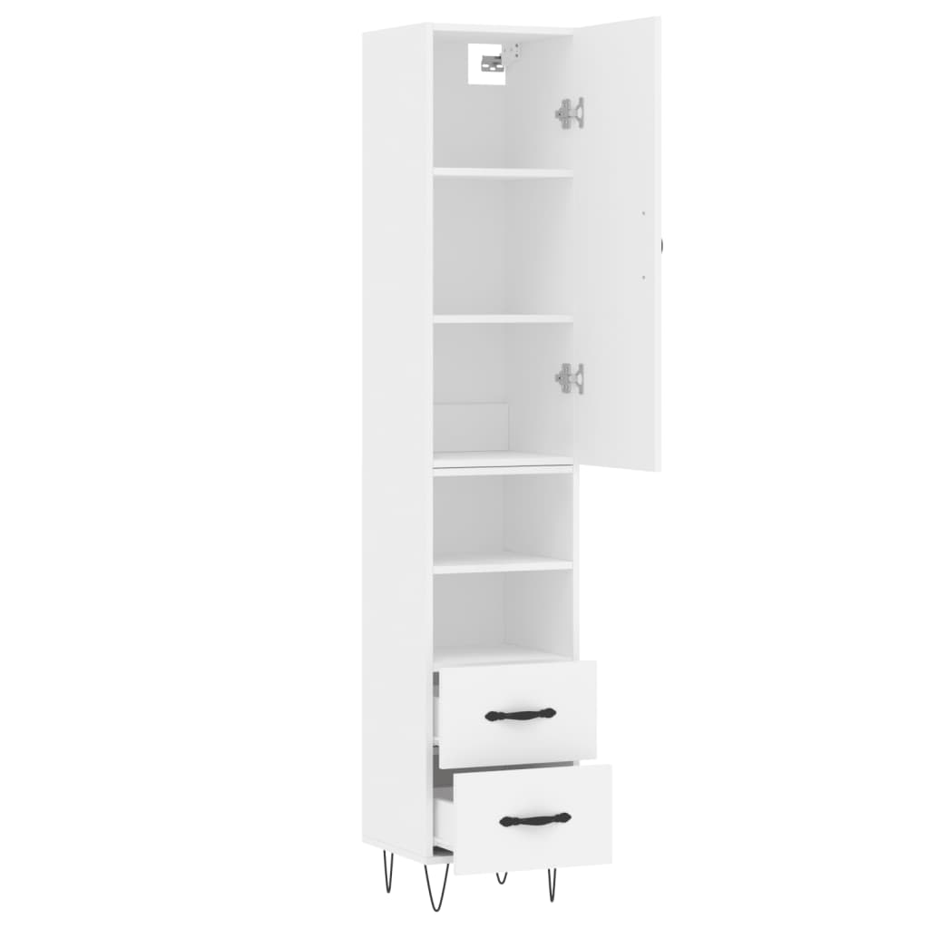 Dulap înalt, alb, 34,5x34x180 cm, lemn prelucrat GartenMobel Dekor