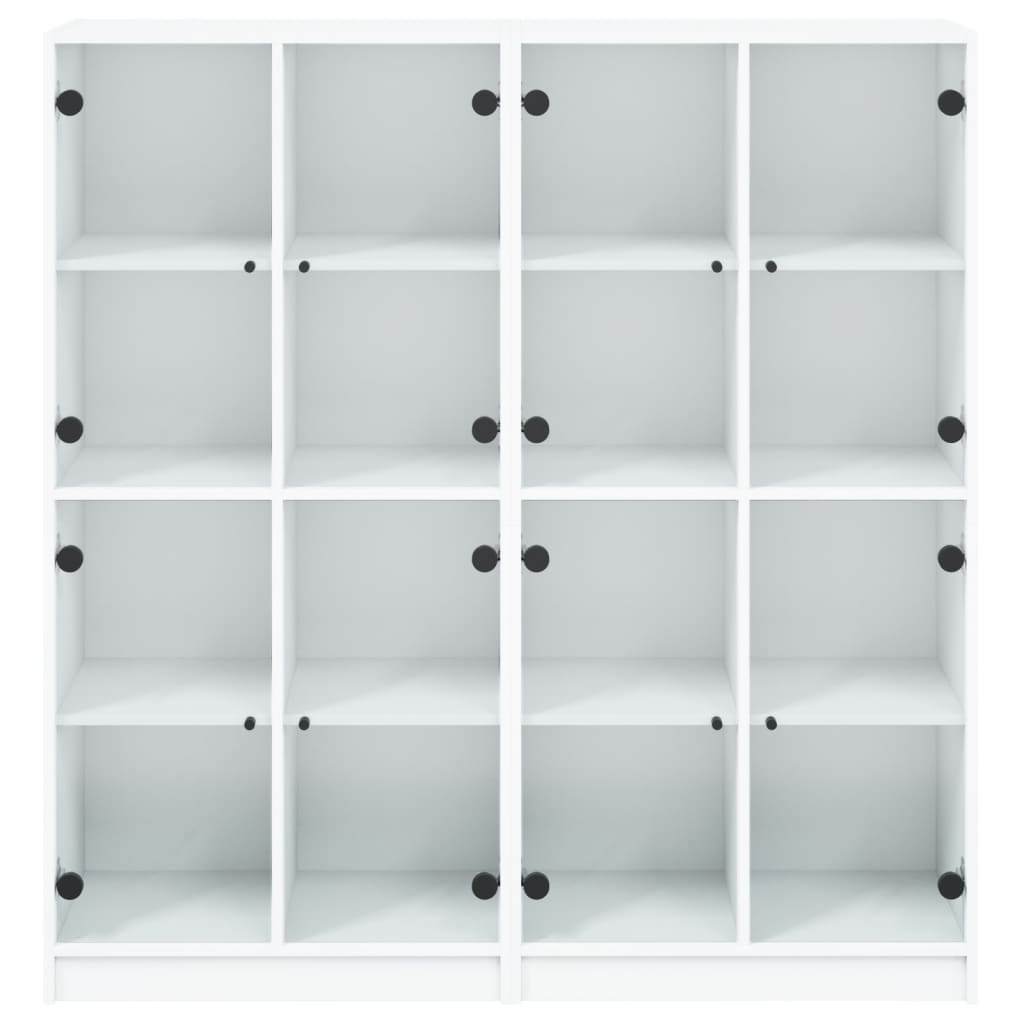 Bibliotecă cu uși, alb, 136x37x142 cm, lemn prelucrat GartenMobel Dekor