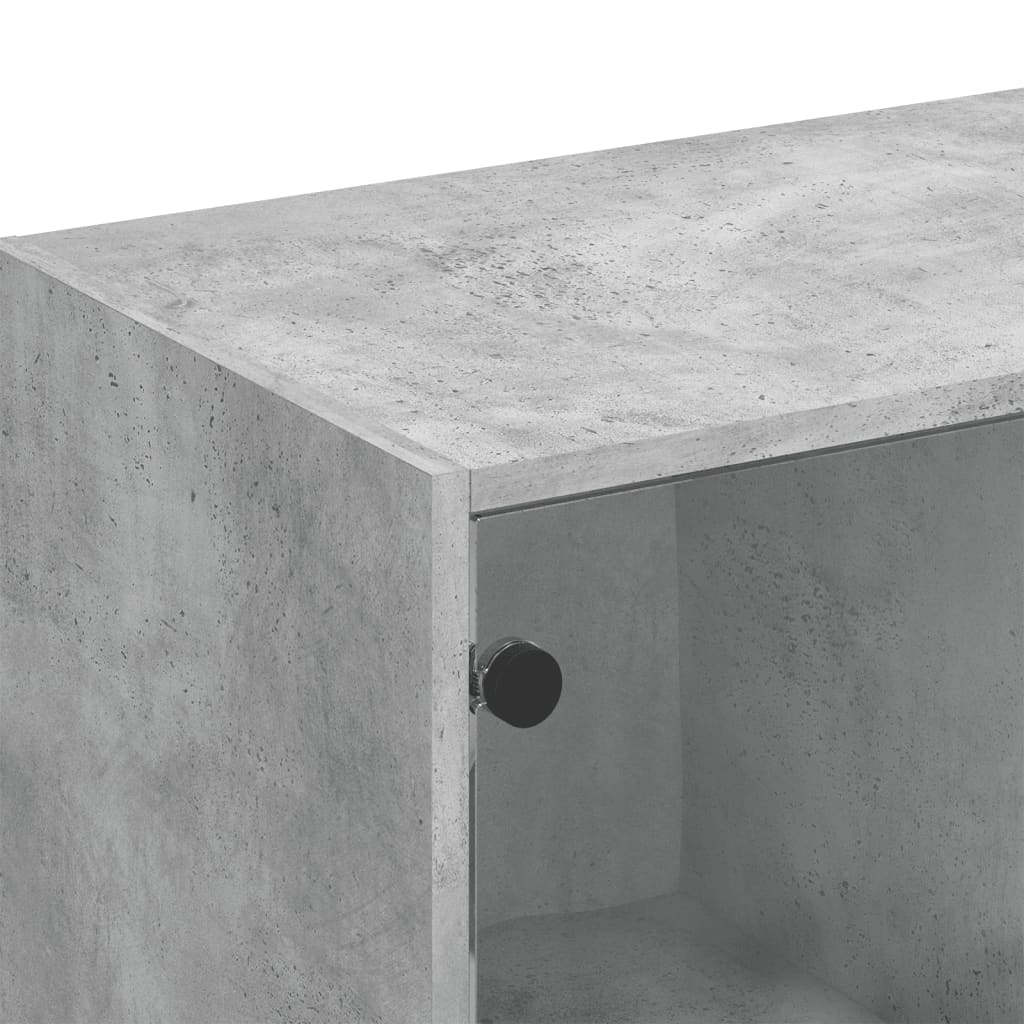 Bibliotecă cu uși, gri beton, 136x37x109 cm, lemn compozit GartenMobel Dekor
