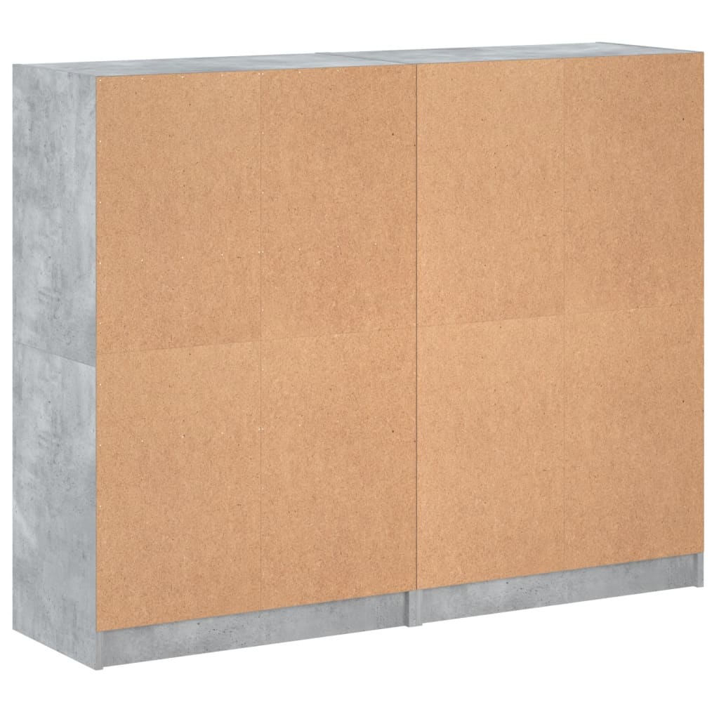 Bibliotecă cu uși, gri beton, 136x37x109 cm, lemn compozit GartenMobel Dekor