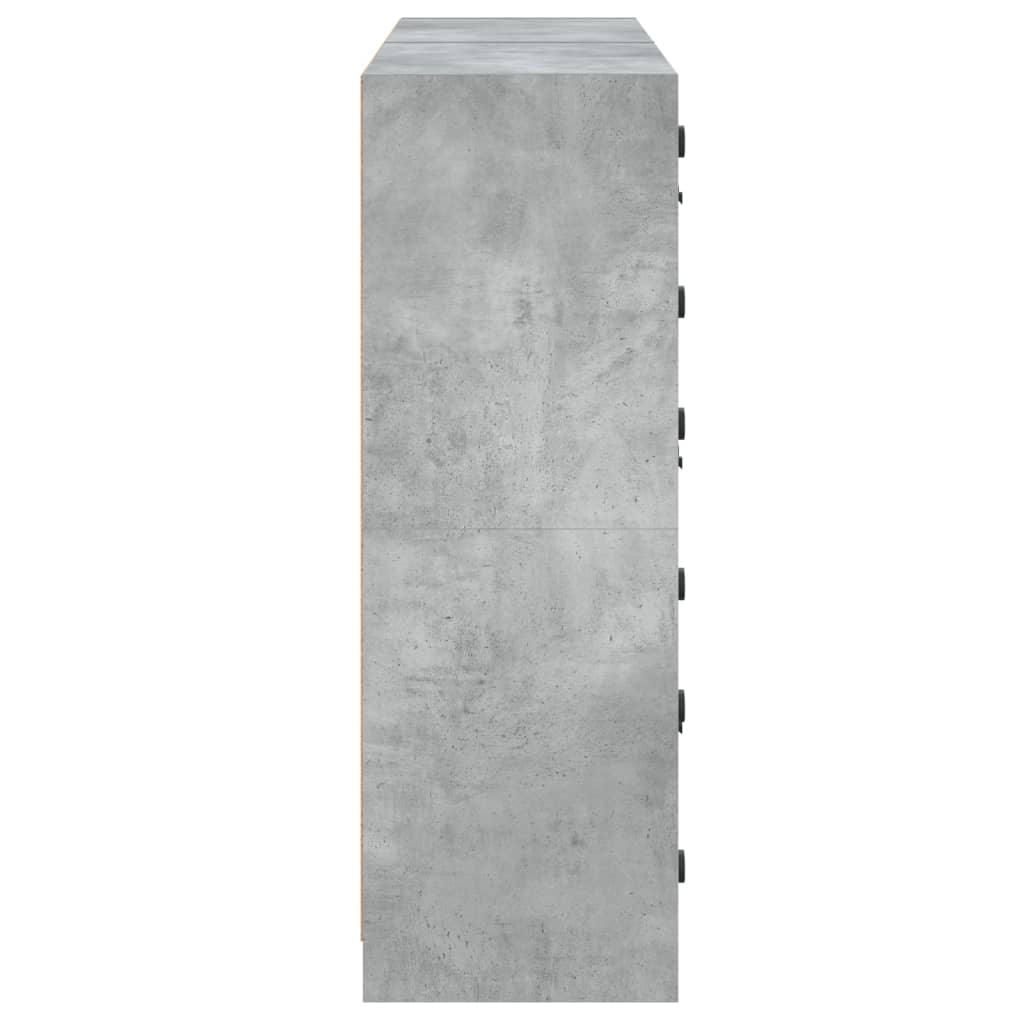 Bibliotecă cu uși, gri beton, 136x37x109 cm, lemn compozit GartenMobel Dekor