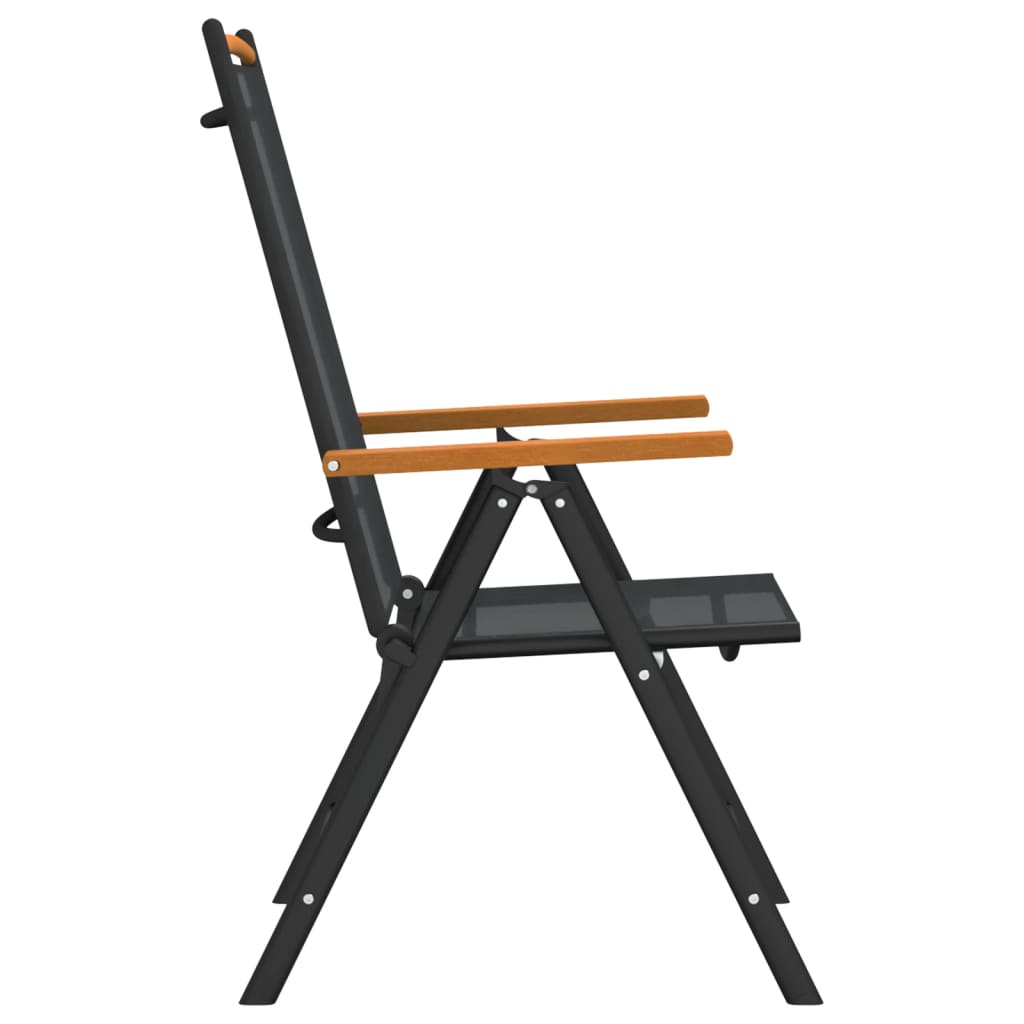 Set mobilier pentru grădină, 7 piese, negru și maro, aluminiu GartenMobel Dekor