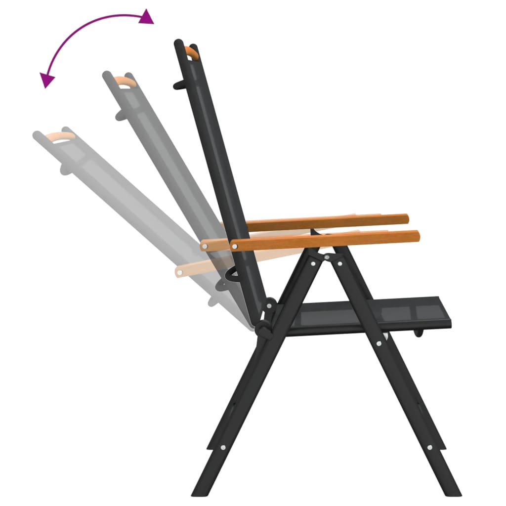 Set mobilier pentru grădină, 7 piese, negru și maro, aluminiu GartenMobel Dekor