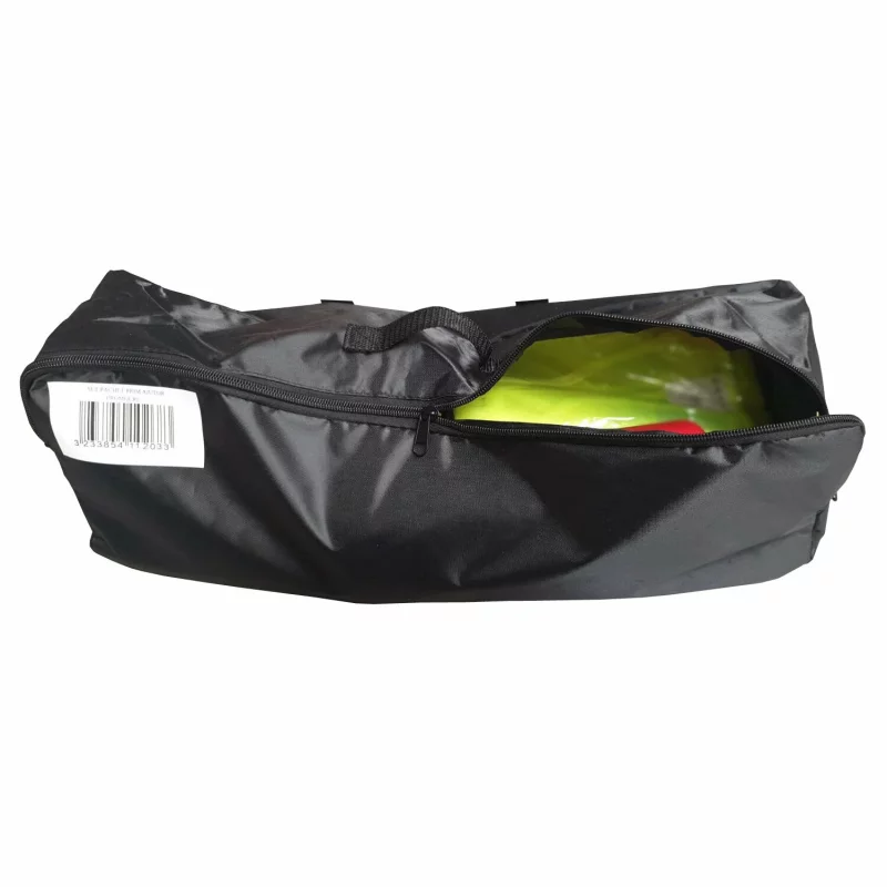 Set pachet prim ajutor auto trusa sanitara PET stingator 1kg Cridem triunghi presemnalizare 2buc vesta reflectorizanta geanta organizatoare Negru Garage AutoRide