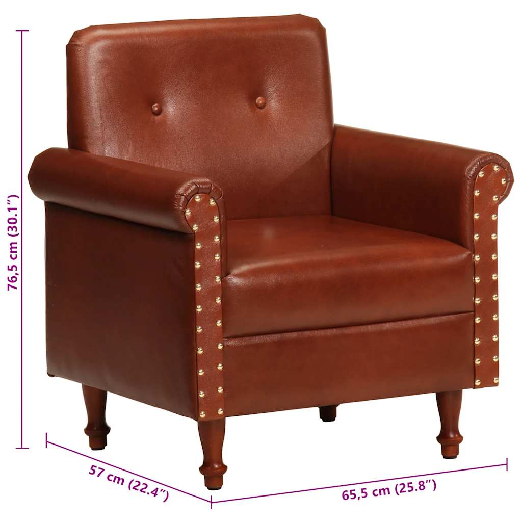 Fotoliu, maro, piele naturală GartenMobel Dekor