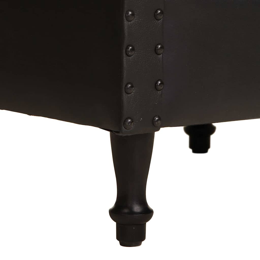 Fotoliu, negru, piele naturală GartenMobel Dekor