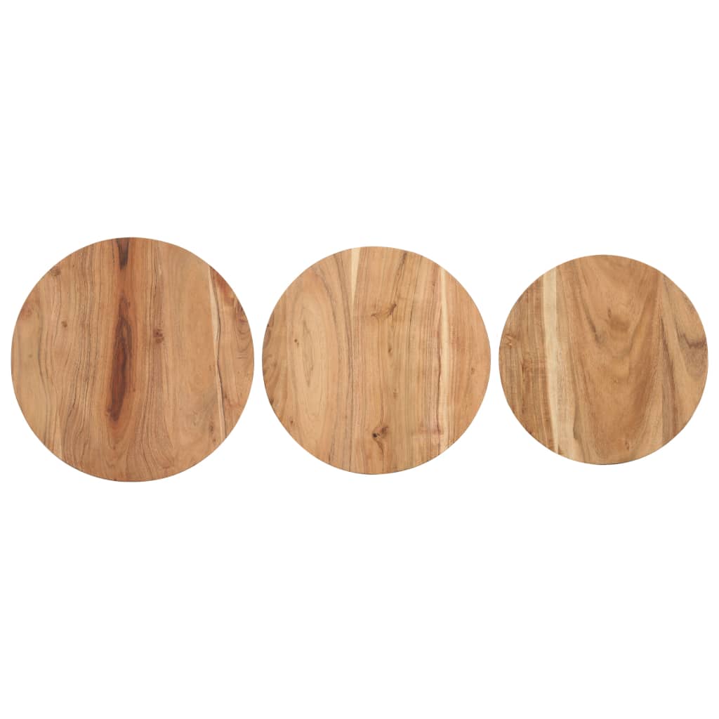 Mese laterale, 3 buc., lemn masiv de acacia GartenMobel Dekor