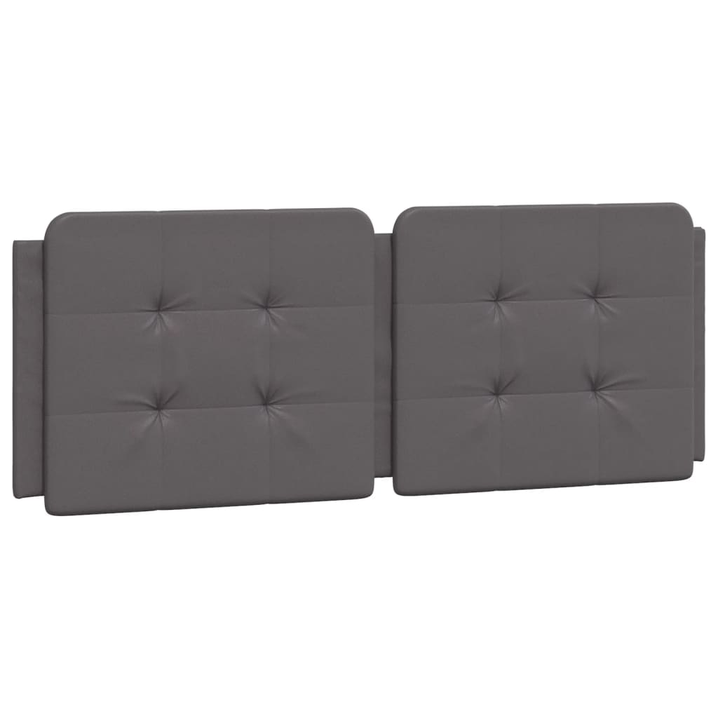 Pat cu saltea, gri, 140x190 cm, piele ecologică GartenMobel Dekor
