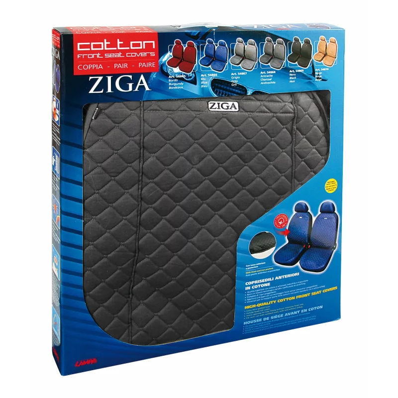 Huse scaun fata din bumbac Ziga 2buc - Gri Garage AutoRide