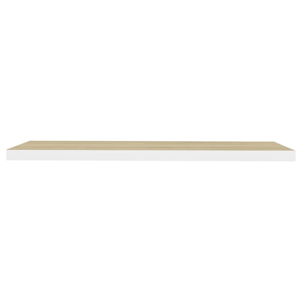 Rafturi perete suspendate 2 buc. stejar/alb 90x23,5x3,8 cm MDF GartenMobel Dekor