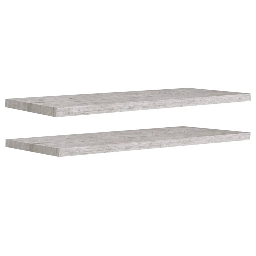 Rafturi perete suspendate 2 buc. gri beton 90x23,5x3,8 cm MDF GartenMobel Dekor