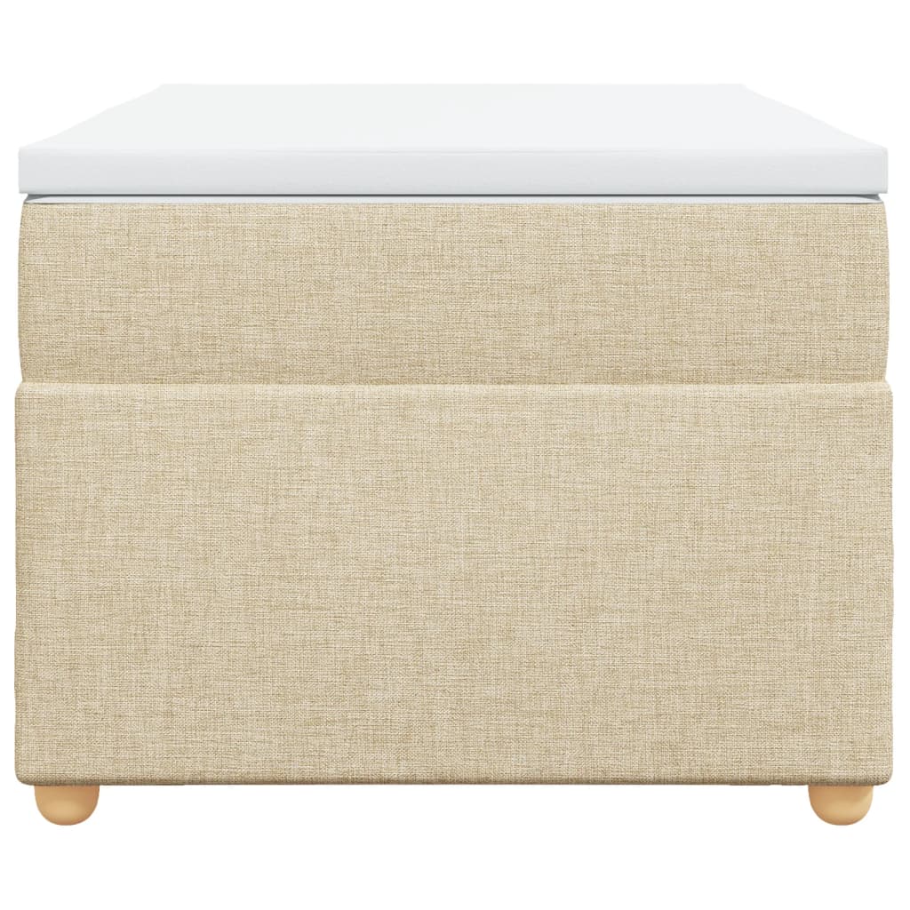 Pat box spring cu saltea, crem, 80x200 cm, textil GartenMobel Dekor