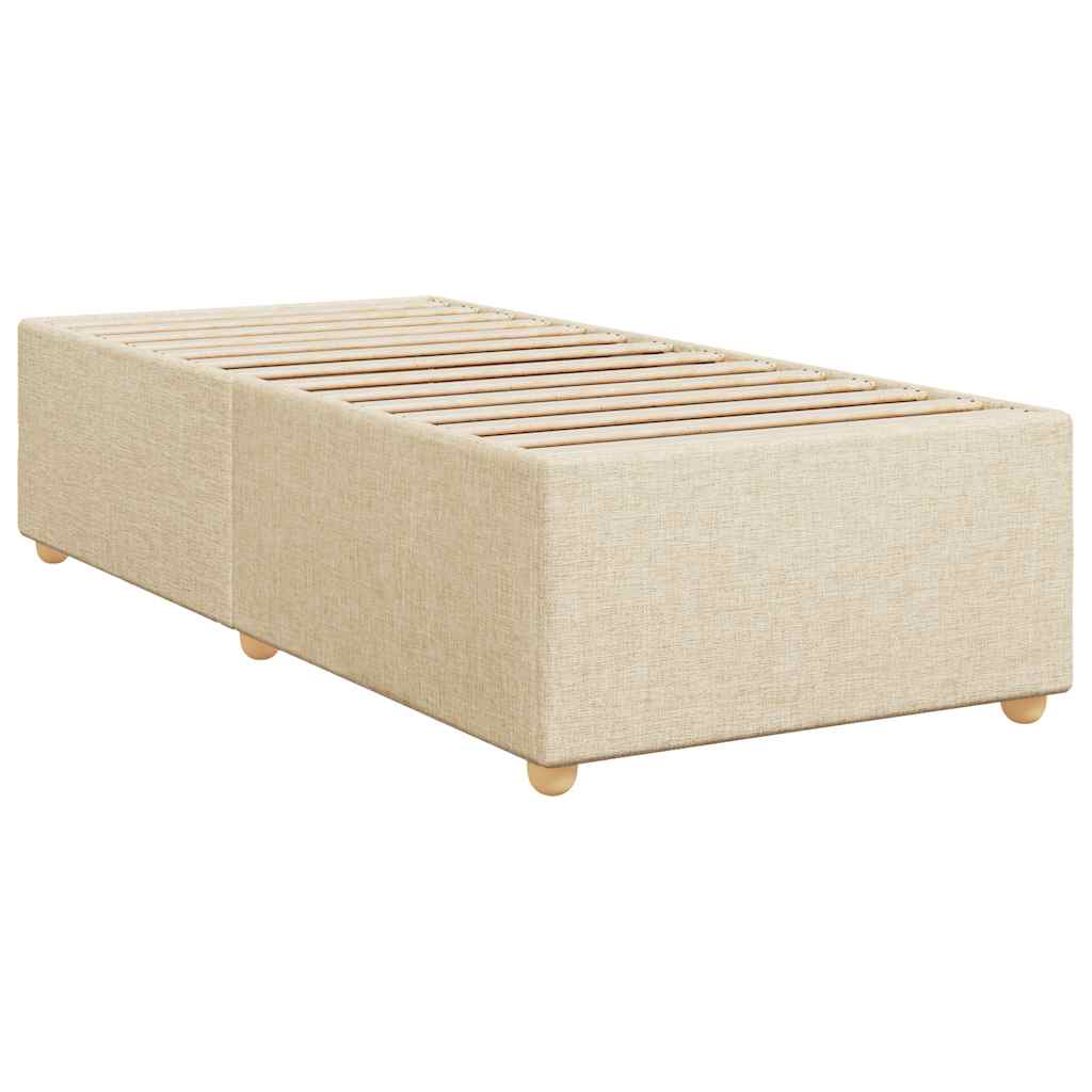 Pat box spring cu saltea, crem, 80x200 cm, textil GartenMobel Dekor