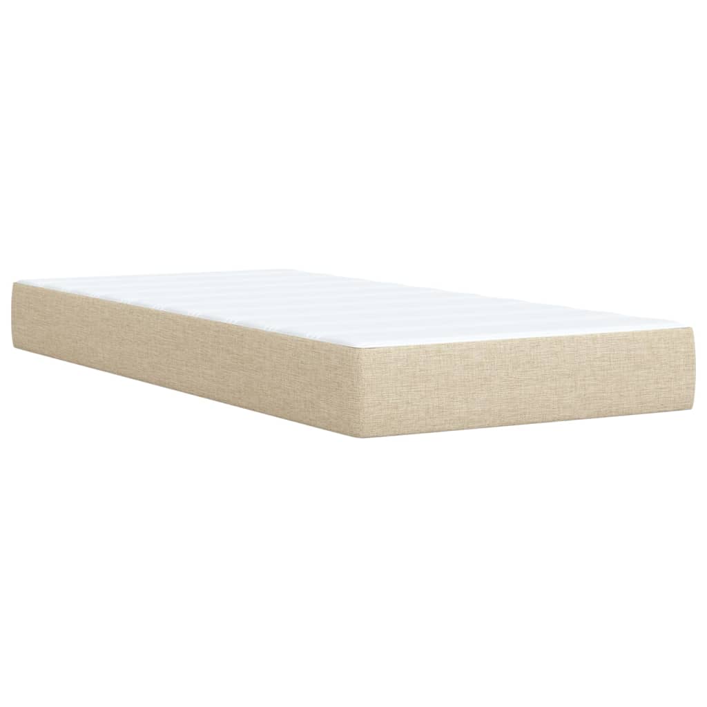 Pat box spring cu saltea, crem, 90x200 cm, textil GartenMobel Dekor