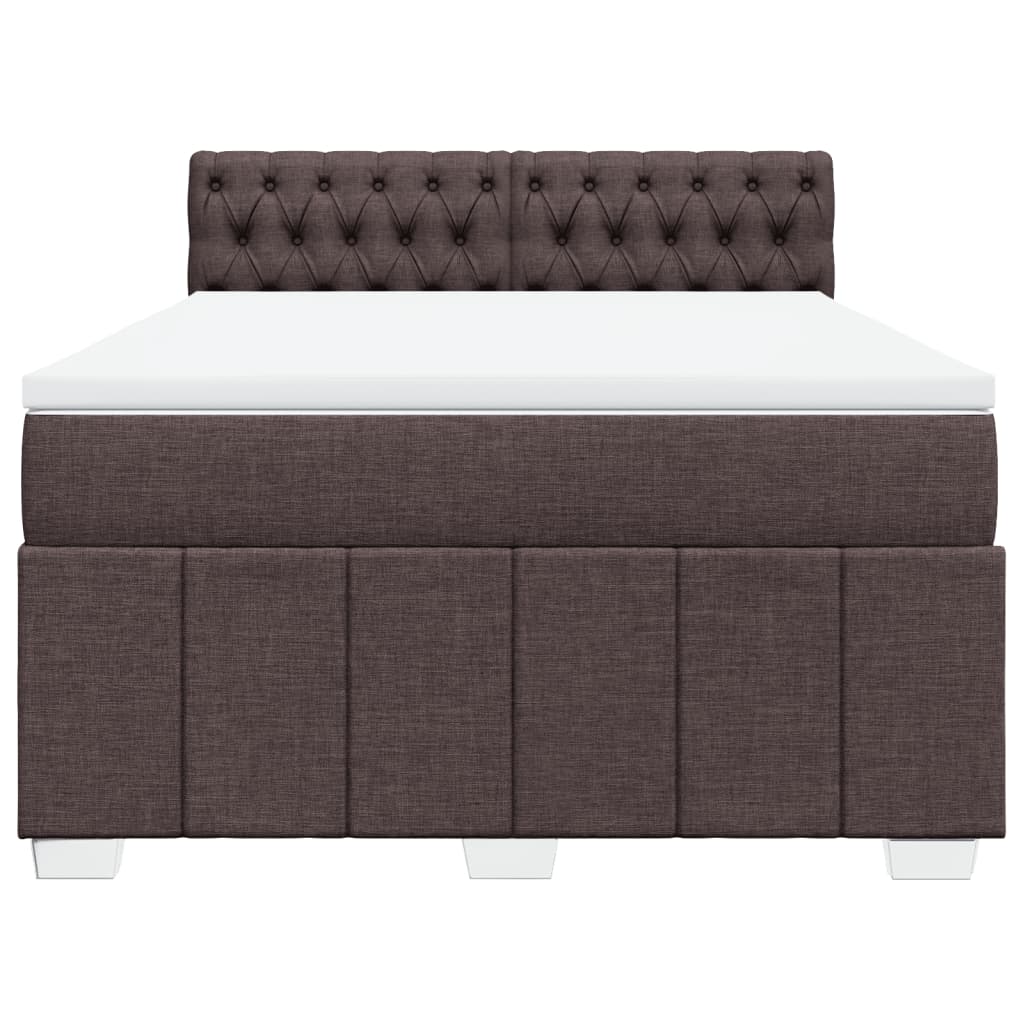 Pat continental cu saltea, maro închis, 140x200 cm, textil GartenMobel Dekor
