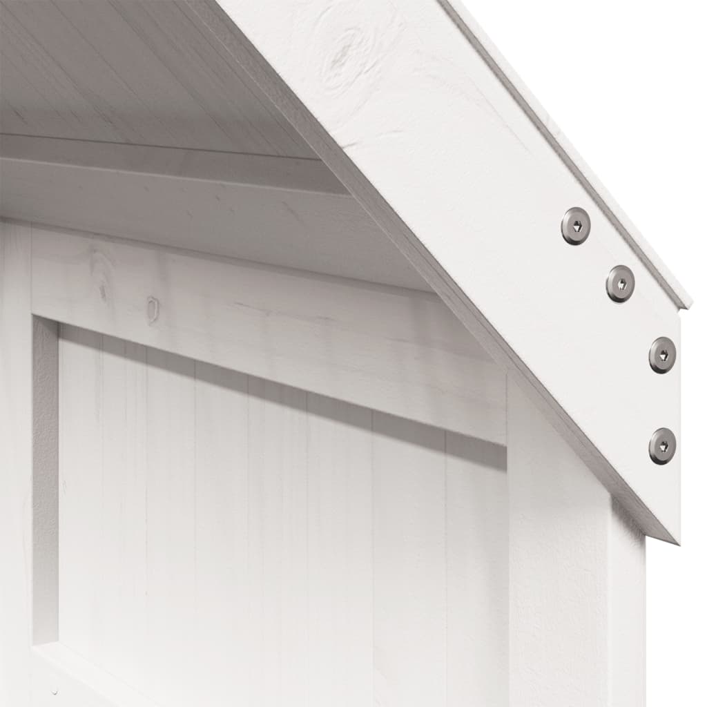 Pat înalt cu acoperiș, alb, 90x190 cm, lemn masiv de pin GartenMobel Dekor