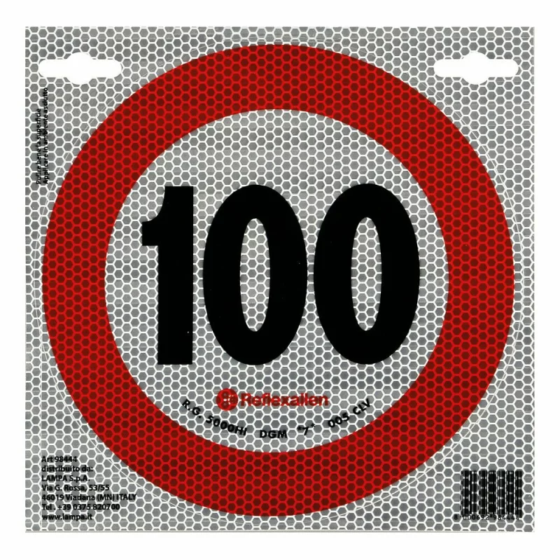 Autocolant limitator viteza reflectorizant conform standardelor europene clasa 2 Ø20cm 100km/h Garage AutoRide