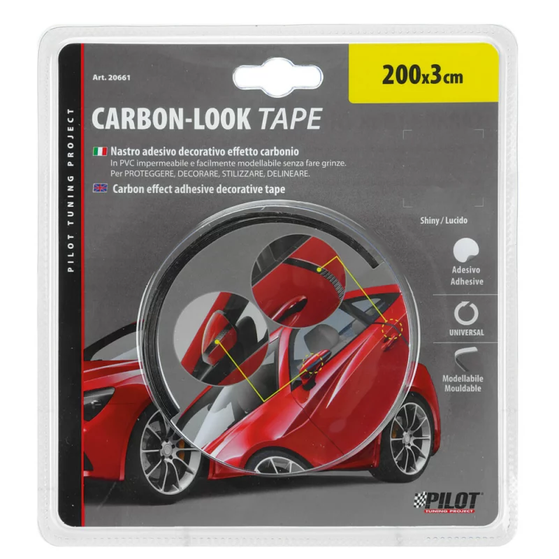 Banda ornament carbon adeziva Carbon-Look - 200 x 3cm Garage AutoRide