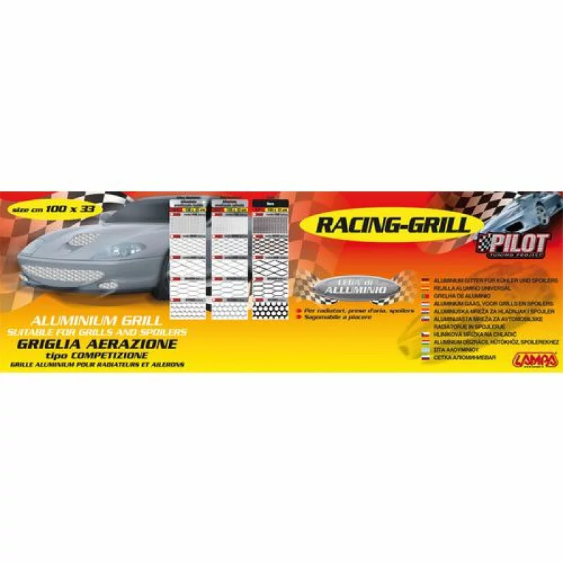 Plasa grila spoiler Racing - Medium 6x12mm - 100x33cm - Negru anodizat Garage AutoRide