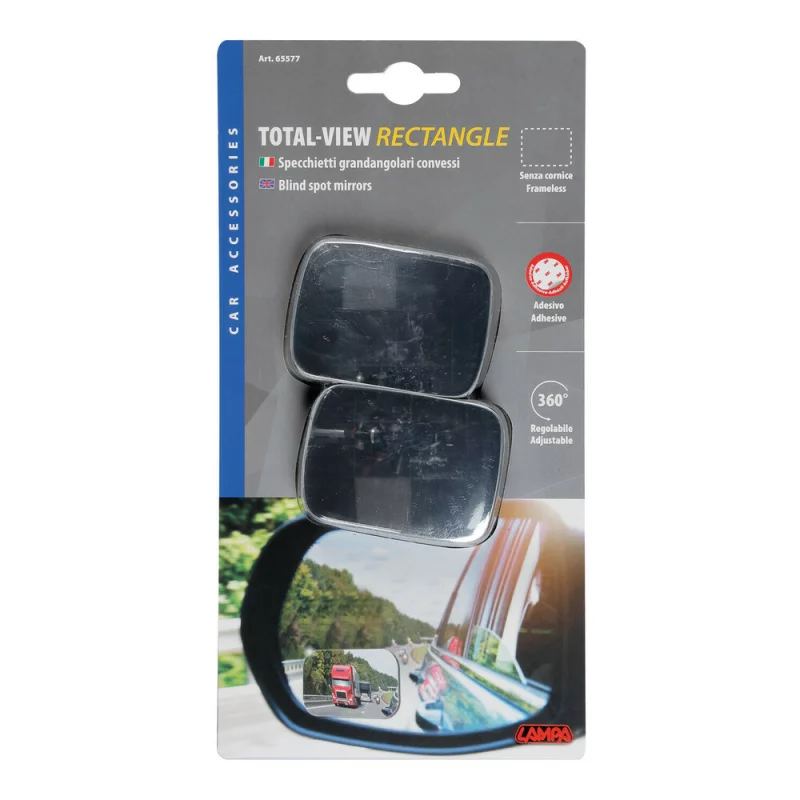 Set oglinzi unghi mort reglabile Total View 2buc - Dreptunghiulare - 64x45mm Garage AutoRide