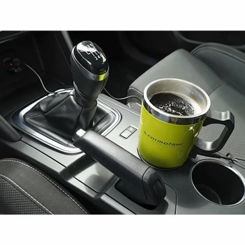 Cana termos cu incalzire Carmotion 450ml alimentare la bricheta auto 12V Verde Garage AutoRide
