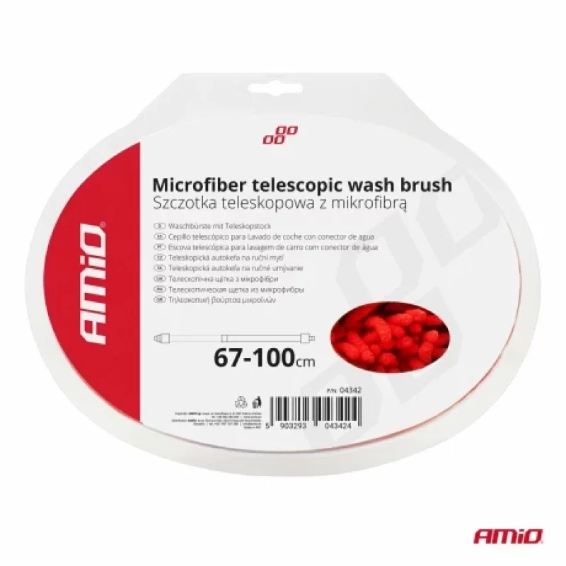 Perie spalat auto din microfibra cu maner telescopic si racord apa Chenille 67-100cm Garage AutoRide
