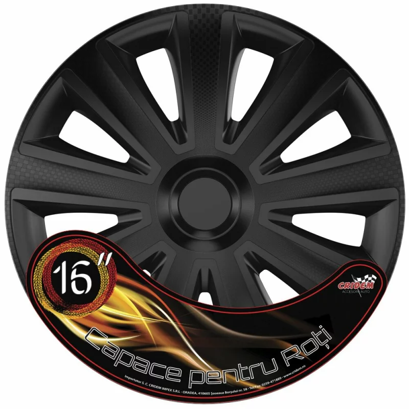 Set capace roti auto Cridem Aviator Carbon 4buc - Negru - 16'' Garage AutoRide