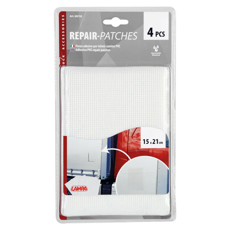 Set de petice pentru reparare prelata semiremorca 4buc 15x21cm - Transparent Garage AutoRide