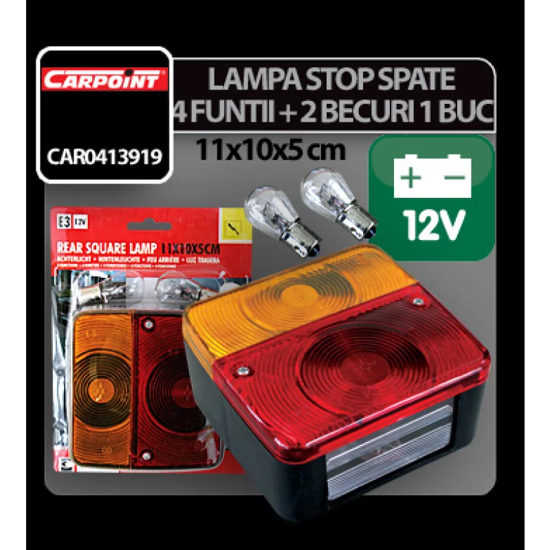 Lampa stop spate cu 4 functii + 2 becuri 11x10x5cm 1buc. - 12V Garage AutoRide