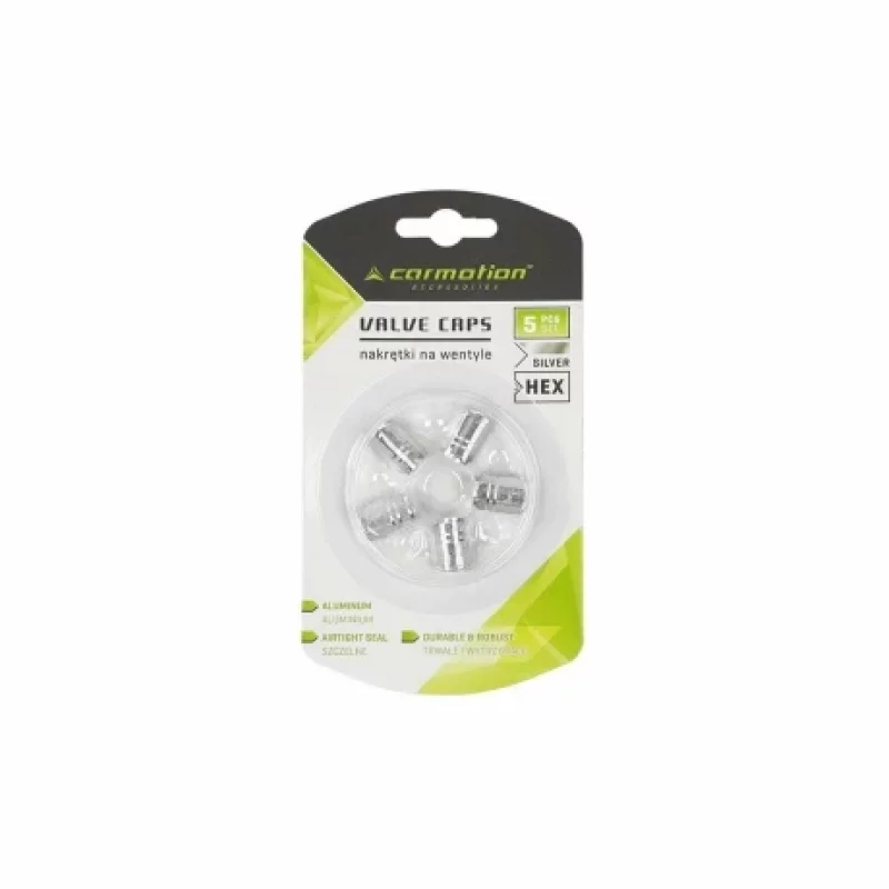 Ornamente capacele valve Hexagonal din aluminiu 5buc - Argintiu Garage AutoRide