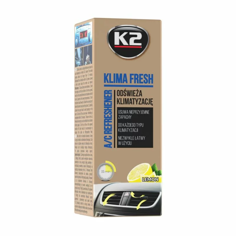 Spray pentru curatat si dezinfectat sistemul de aer conditionat K2 KLIMA FRESH 150ml Lamaie Garage AutoRide