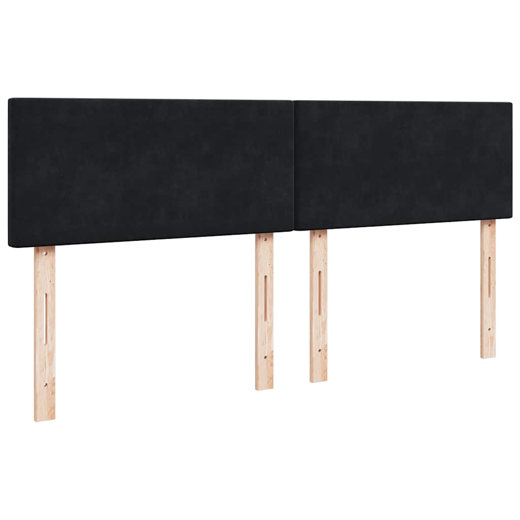 Pat box spring cu saltea, negru, 200x200 cm, catifea GartenMobel Dekor