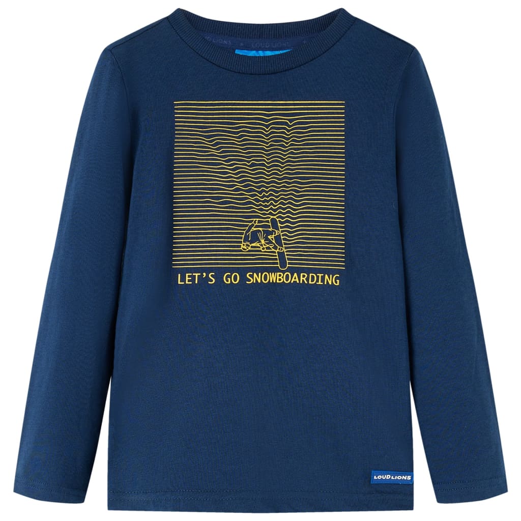 Tricou de copii cu mâneci lungi bleumarin 116 GartenMobel Dekor