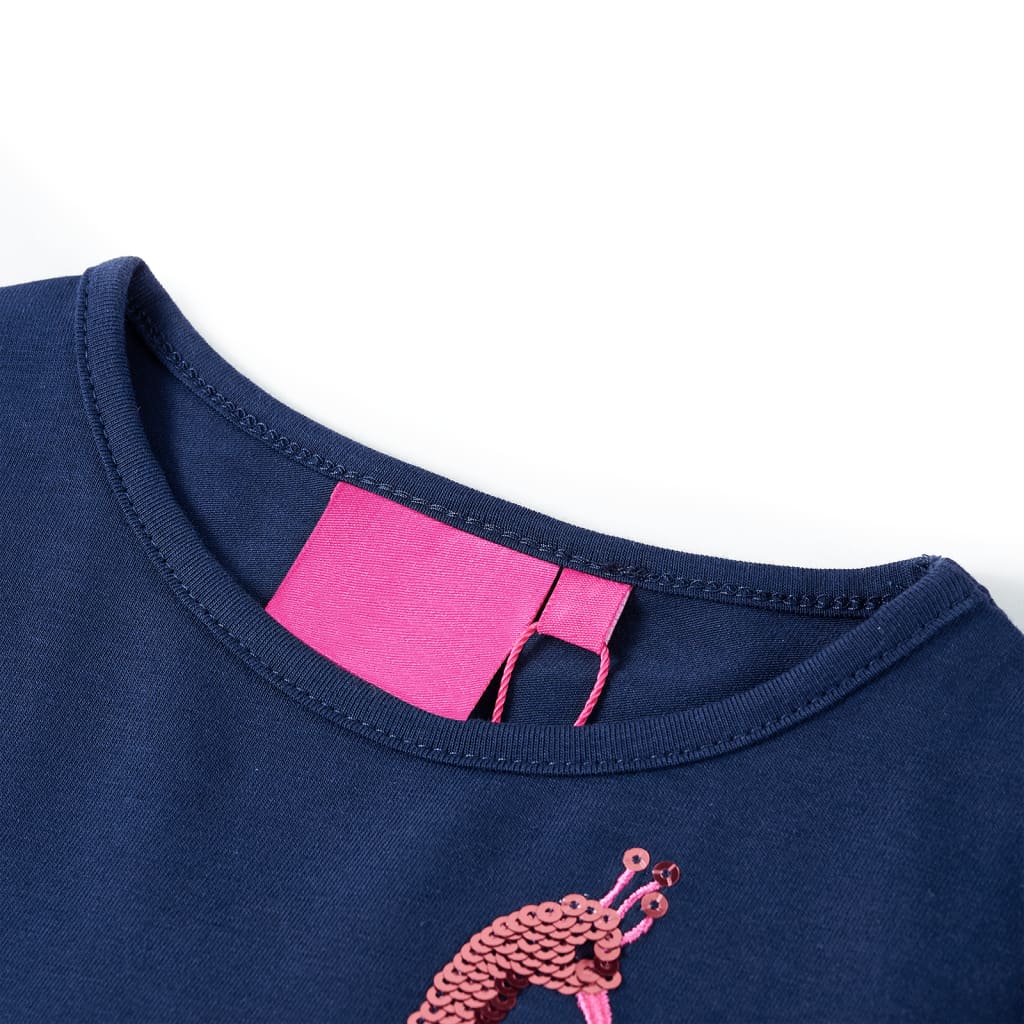 Tricou pentru copii cu mâneci lungi, bleumarin, 104 GartenMobel Dekor