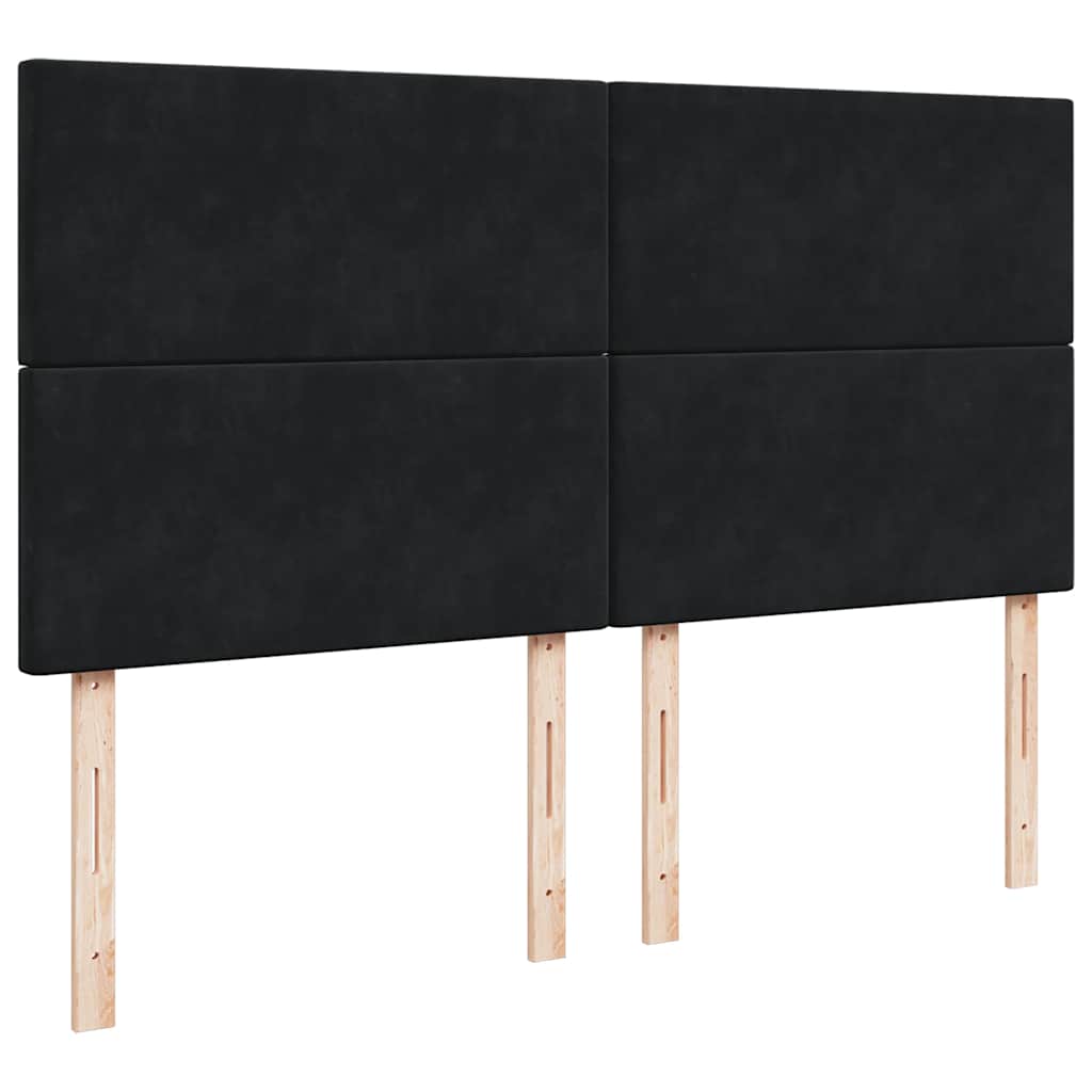 Pat box spring cu saltea, negru, 200x200 cm, catifea GartenMobel Dekor