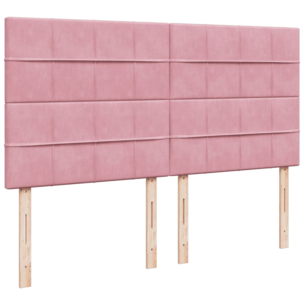Pat box spring cu saltea, roz, 200x200 cm, catifea GartenMobel Dekor
