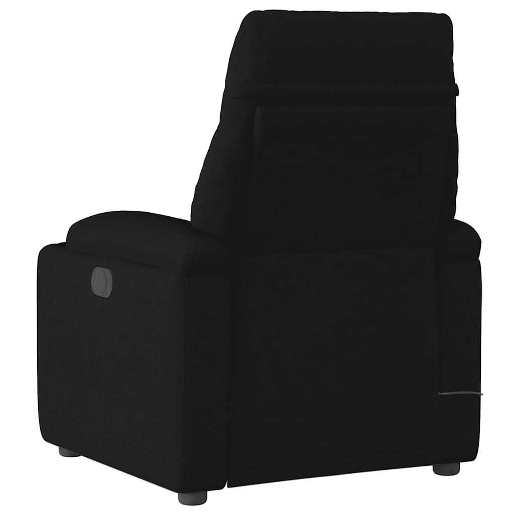 Fotoliu electric de masaj rabatabil, negru, textil GartenMobel Dekor