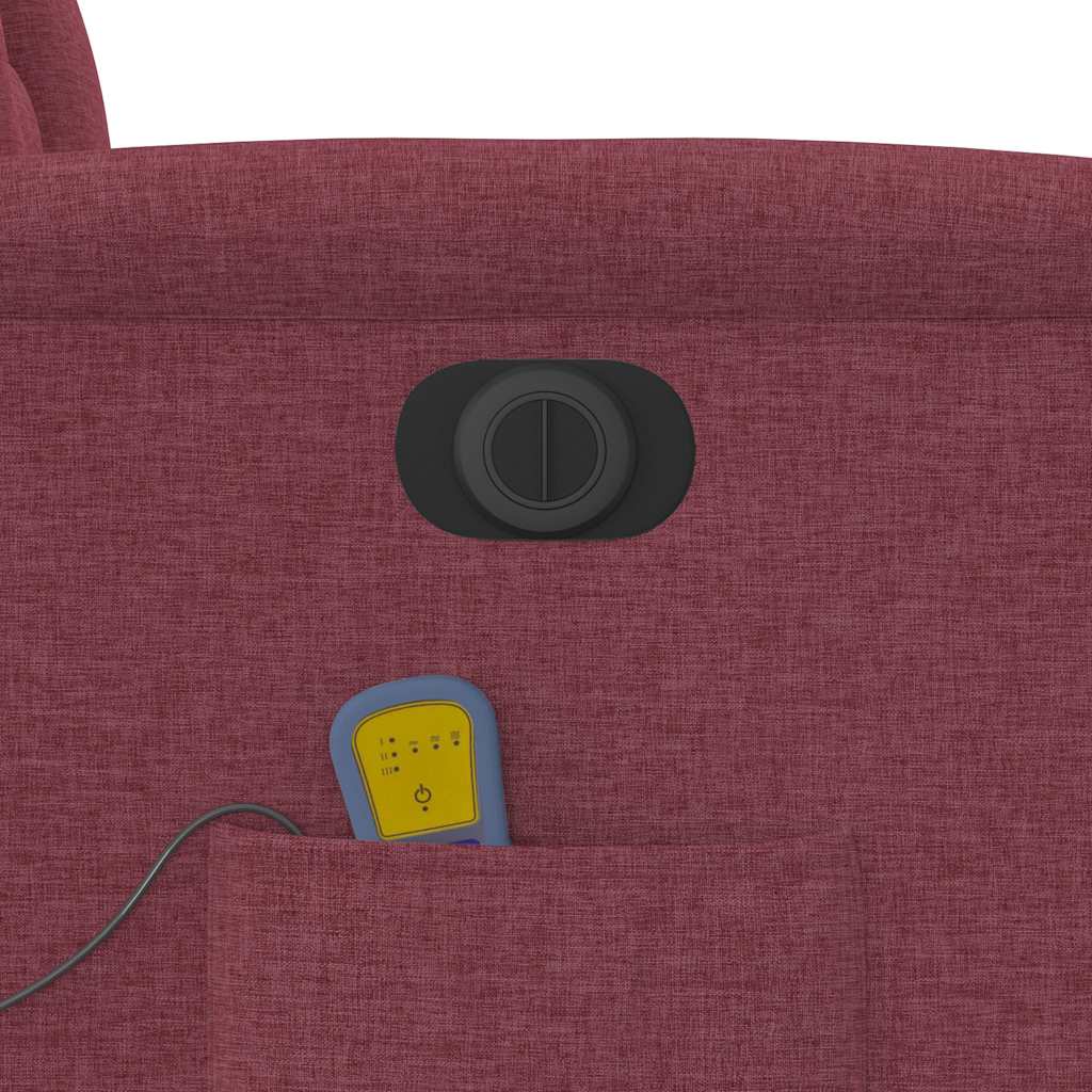 Fotoliu electric de masaj rabatabil, roșu vin, textil GartenMobel Dekor