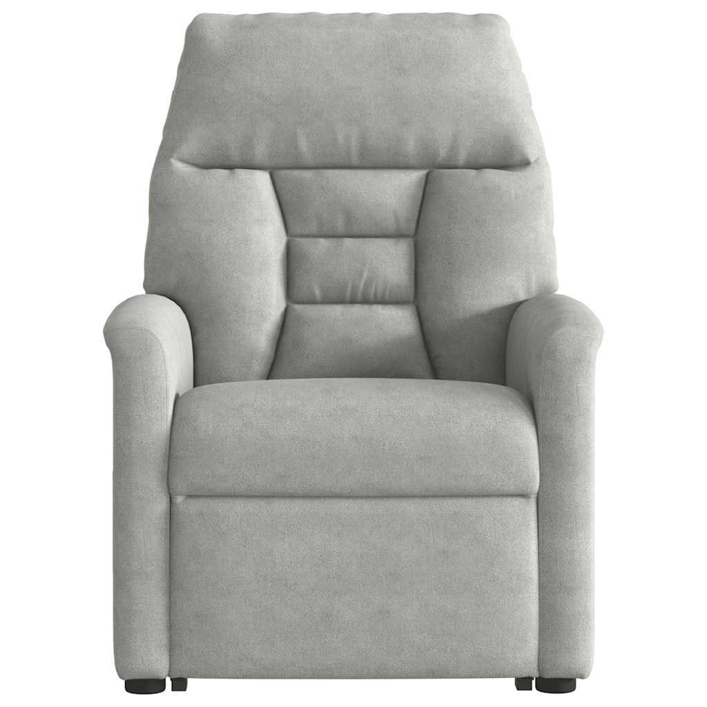 Fotoliu rabatabil cu ridicare, gri deschis, microfibră GartenMobel Dekor