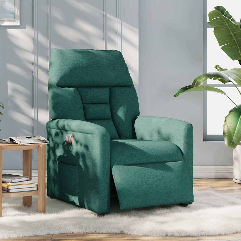 Fotoliu rabatabil electric, verde închis, material textil GartenMobel Dekor