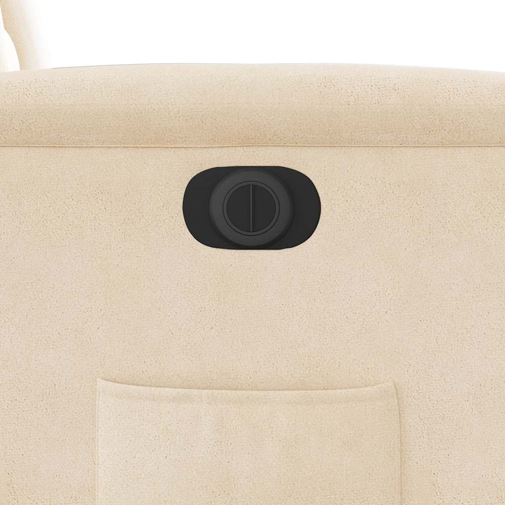 Fotoliu rabatabil electric cu ridicare, bej, microfibră GartenMobel Dekor