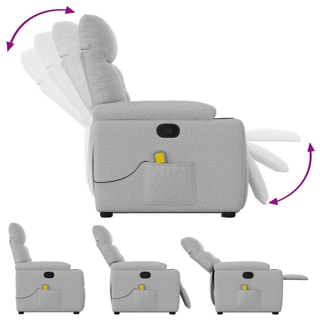 Scaun de masaj în picioare, înclinat, țesătură gri nor GartenMobel Dekor