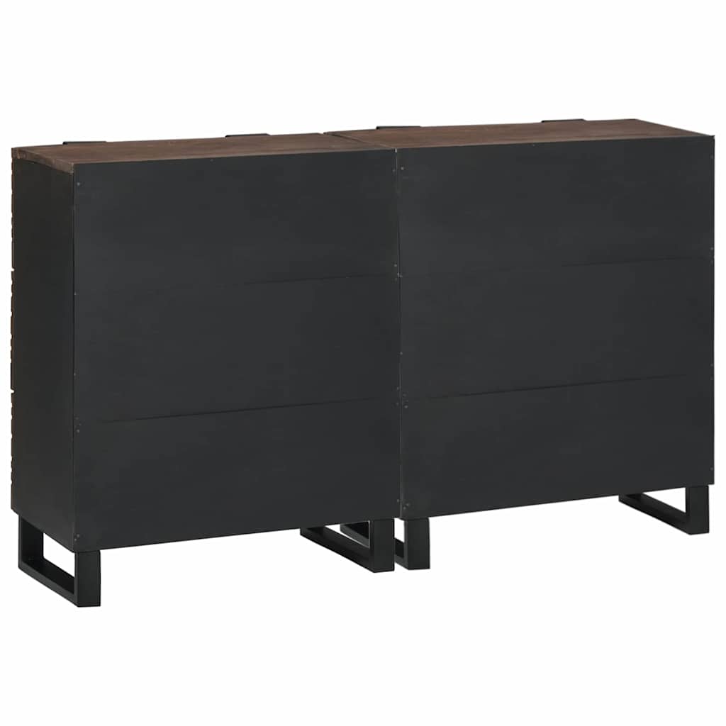 Bufeturi cu sertar cu depozitare 2 pcs Maro Mediu Lemn masiv GartenMobel Dekor