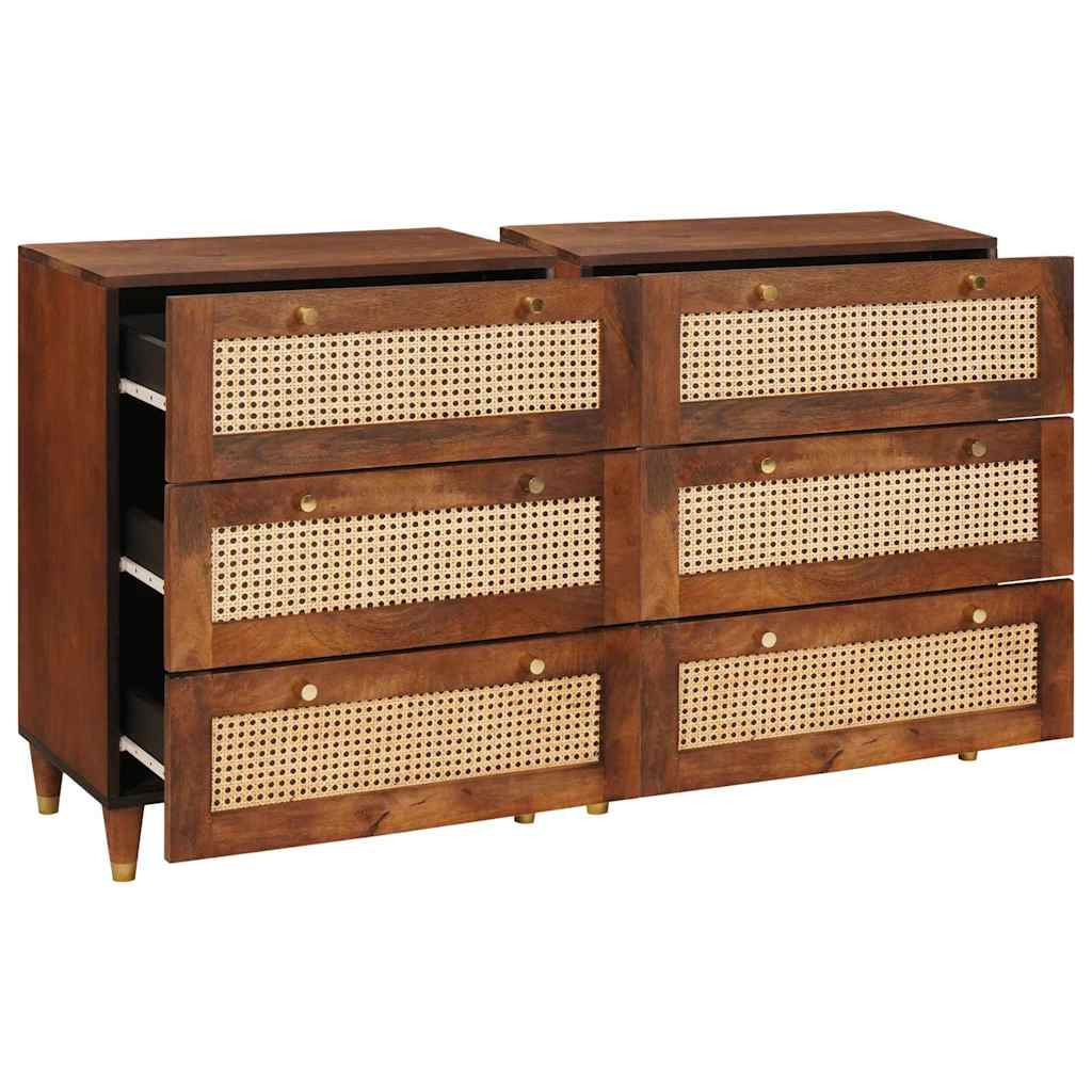 Set de bufet 2 pcs Maro 60 x 33.5 x 75 cm Lemn masiv de mango GartenMobel Dekor
